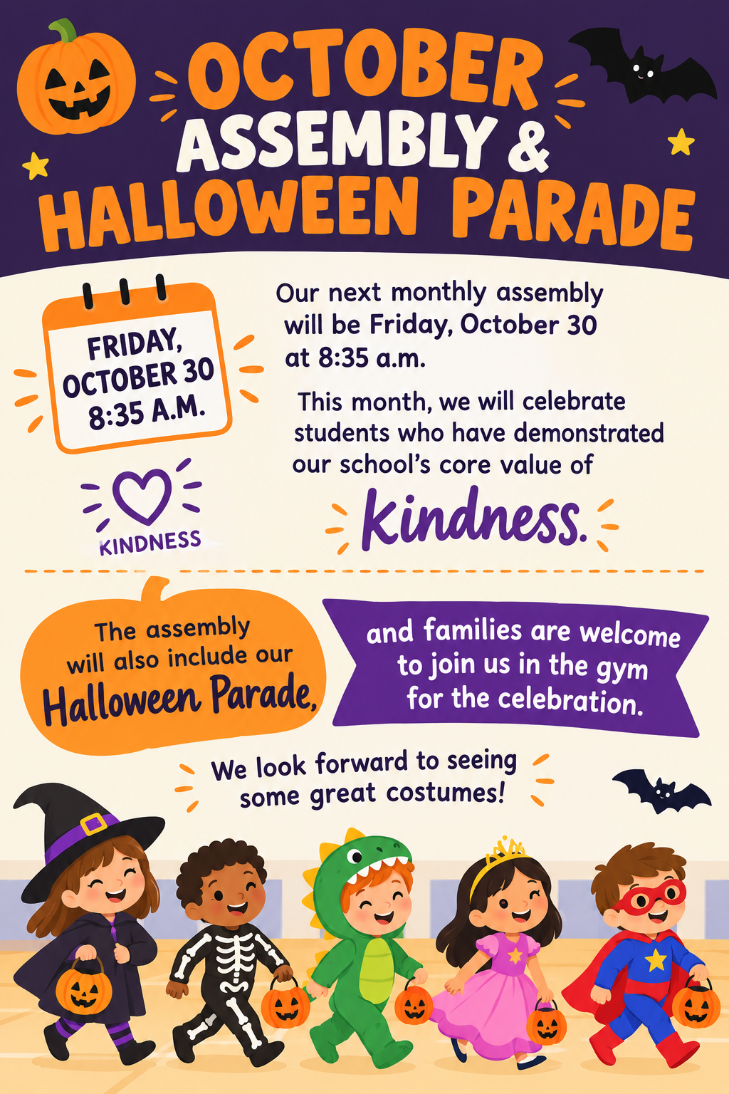 Halloween Assembly and Parade Poster